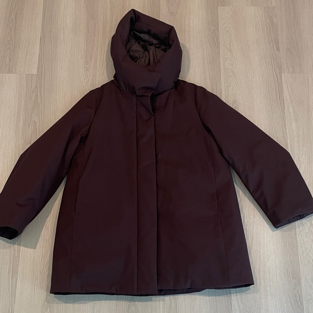 Uniqlo Hybrid Down Short Coat - Wine/XS